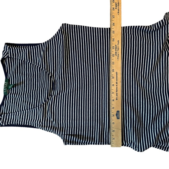 Ralph Lauren Navy and white striped Midi dress medium - Picture 7 of 8